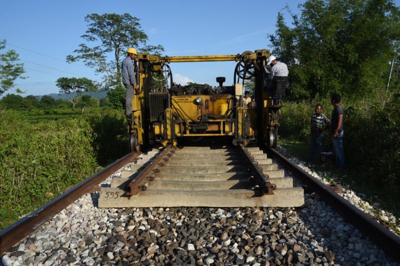 Renewal works in progress in a track maintained by the Northeast Frontier Railway. (Photo: NFR)